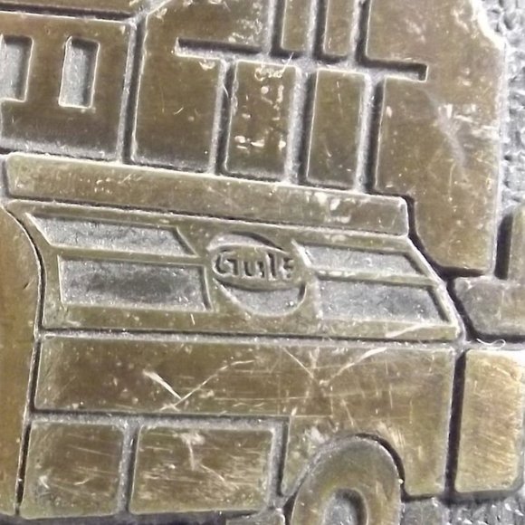 Vintage GULF Fuel Truck Farming Scene Belt Buckle - Picture 3 of 8